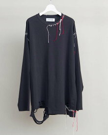 【DISCOVEREDディスカバード】 LOOPING DAMAGE CUTSEWN　 DC-AW22-CU-06(3色)(カットソー/OUTER/アウター/MEN'S/MENS/メンズ/2022AW)