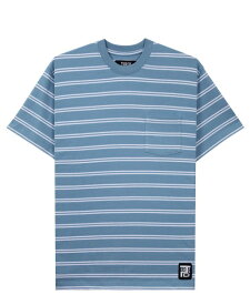 ■【TIREDタイアード】 STAMP STRIPED POCKET TEE (ORGANIC)（2色）(T-SHIRTS/TEE/Tシャツ/PARRA//2023SS)