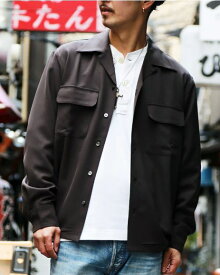 【POINT2倍】●【TMTティーエムティー】RELAX TWILL OPEN COLLAR SHIRTS / BLACK(シャツ/tops/MENS/2023SS)