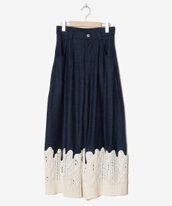 yPOINT2{zyBEDSIDEDRAMAxbhTChh}zbsd23AW-10Erode Knit Wide Pants(2F)(lady's/fB[X/UNISEX/jZbNX/23AW)