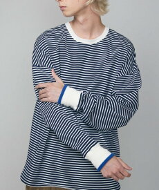 【rehacerレアセル】 Open-end Joint Rib border L/S CS / 01230400031(2色)(カットソー/TOPS/トップス)