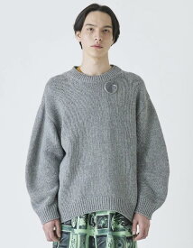 【新春SALE!!】【DIET BUTCHER ダイエットブッチャー】Curving sleeve knit pullover(2色)(ニット/プルオーバー/アウター/OUTER/23AW)