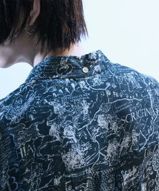【POINT2倍】【DIET BUTCHER ダイエットブッチャー】Map all over pattern chiffon shirt(2色)(シャツ/トップス/tops/24SS)