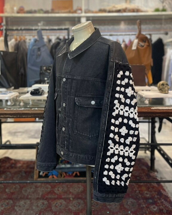 POINT2倍 DISCOVERED ディスカバード CROCHET DENIM BLOUSON 2色 アウター ジャケット ブルゾン ニット MENS UNISEX UNIT