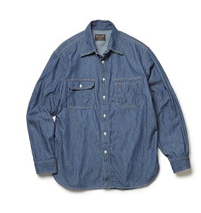 yPOINT2{zyMR.OLIVE~X^[I[uz6oz DENIM / BLEACH WASH SERVICEMAN SHIRT(m253105)(gbvX/TOPPS/Vc)
