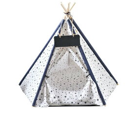 犬小屋 室内 ペット用 ティピーテント 5角形 ペット テント 夏用 ティピー クッション セット ペット用テント 犬 犬用 猫 猫用 家 寝床 ペットテント ベッド おしゃれ 軽量 ハウス 送料無料