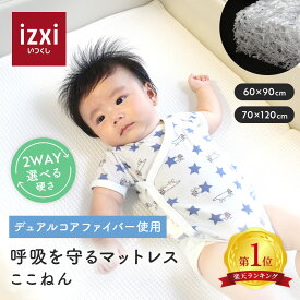 今だけ＼新発売価格／呼吸を守るマットレス ここねん ベビーベッド 60×90 70×120 洗える 添い寝マット 折り畳み 高反発 ファイバー 通気性 赤ちゃん プレイマット
