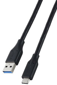 �G���R�� usb c �P�[�u�� 1m Type-C to USB-A USB3.2 �}���[�d 5Gbps 15W �yiPhone/Xperia/Galaxy/iPad/MacBook �ȂǂɑΉ��z �u���b�N MPA-ACEC5G10BK