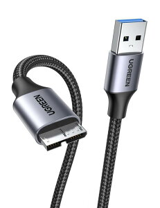 UGREEN USB3.0 �P�[�u�� Microb �^�C�vA�I�X - �}�C�N���^�C�vB�I�X USB3.0�}�C�N���P�[�u�� ���ϋv�� �i�C�����҂� �O�t�� HDD SSD �h���C�u Galaxy S5 Note 3 �ȂǂɑΉ��i0.5m�j