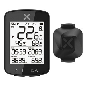 XOSS G+ Gen2 GPS �T�C�R�� VORTEX�P�C�f���X �Z���T�[ �f���A�����[�h �X�s�[�h/�P�C�f���X�Z���T�[�t�� 2.2�C���` ���� USB�[�d IPX7�h�� ANT+ Bluetooth�Ή� �o�b�e���[���� ���C�����X ���� ���]��/��