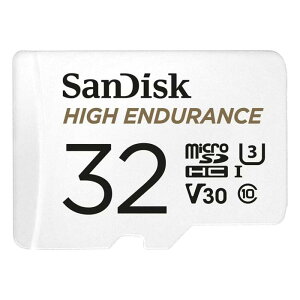 SanDisk microSD �J�[�h 32GB UHS-I U3 V30 Class10 �h���C�u���R�[�_�[ �Ď��J���� ���ϋv High Endurance SDSQQNR-032G-GH3IA �ȈՃf�U�C���p�b�P�[�W 2�N��