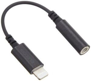 エレコム オーディオアダプタ 変換ケーブル 【 ライトニング & 3.5mm 】 イヤホン 4極 (通話対応) 高耐久 APPLE認証品 ブラック EHP-L35DS01CBK