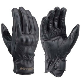 デイトナ(Daytona) バイク グローブ 革(ヤギ革) 春夏秋冬 スマホ対応 ソフトプロテクター ヴィンテージライングローブ HBG-063 ブラック Mサイズ 19561