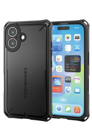 エレコム iPhone 16 ケース ゼロショック 耐衝撃 衝撃吸収 ZEROSHOCK [フィルム付き] 米軍MIL規格 ハニカム構造 4つ角ダンパー ストラップホール付き 【5mからの落下に耐えられる耐久性】 ブラック PM-A24AZEROSBK