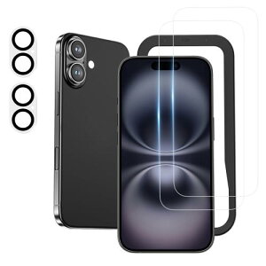 NIMASO KXtB (2) + JtB (2)iPhone16 Plus p KX یtB KChgt Jی YJo[ dx9H ϏՌ wh~ ACtH16Plusi6.7C`jΉ DFP24