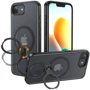 NIMASO iPhone 16e p P[XyČRMILKi MagSafeANZT[Ή 360°]X^h c wh~z h~ ϏՌ phone 16e pP[X  CX[dΉ SE ACtH16ep P[X