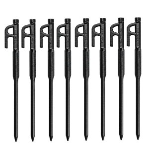 キャプテンスタッグ(CAPTAIN STAG) ペグ 鍛造ペグ CS 鍛造ソリッドペグ 20cm 8本組 カチオン電着塗装 ブラック 日本製 UA-4550