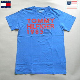 トミーヒルフィガー Tシャツ 半袖 Tommy Hilfiger トリコロールカラーフラッグロゴ刺繍 ブルー キッズ ボーイズXLサイズ メンズMサイズ相当 170 レディース兼用 メール便ネコポス送料無料※代引,あす楽,日/時指定は注文確定後に宅急便料金加算。