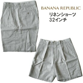 Banana Repubric リネンショーツ バナナリパブリック ショートパンツ リネンハーフパンツ グレー 32インチ メール便ネコポス等ポスト投函送料無料