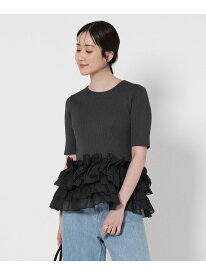 【SALE／30%OFF】リボン ペプラム ニット UNITED ARROWS ユナイテッドアローズ トップス ニット ブラック ホワイト グレー【RBA_E】【送料無料】[Rakuten Fashion]