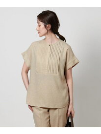 Spiree IAS タック ショートスリーブ ブラウス -接触冷感・UVカット・ストレッチ・ウォッシャブル- UNITED ARROWS ユナイテッドアローズ トップス シャツ・ブラウス ネイビー ホワイト【送料無料】[Rakuten Fashion]