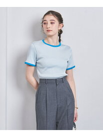 リブ バイカラー パイピング Tシャツ UNITED ARROWS ユナイテッドアローズ トップス カットソー・Tシャツ ブルー ホワイト ベージュ ネイビー【送料無料】[Rakuten Fashion]