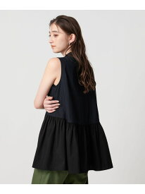 エンブロイダリーノースリーブブラウス - ウォッシャブル - UNITED ARROWS ユナイテッドアローズ トップス シャツ・ブラウス ネイビー ホワイト ピンク【送料無料】[Rakuten Fashion]