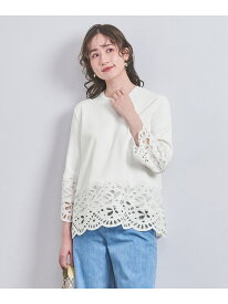 スカラップレース コンビネーション ニット UNITED ARROWS ユナイテッドアローズ トップス ニット ホワイト【送料無料】[Rakuten Fashion]