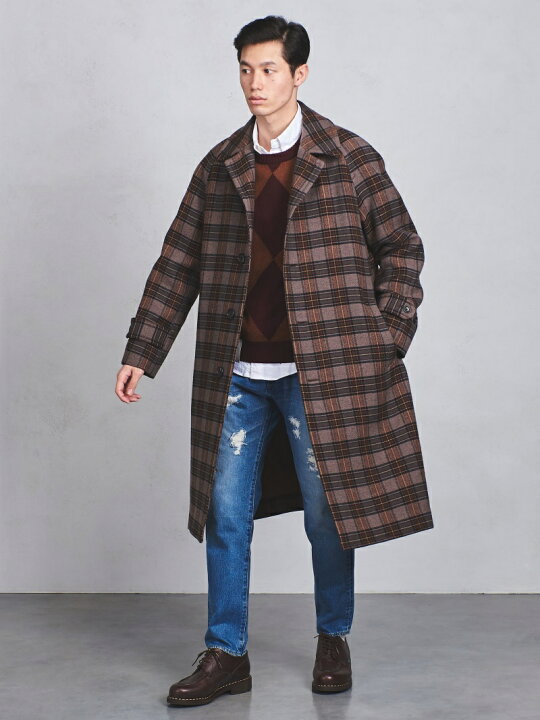 楽天市場】【SALE／50%OFF】UASB オンブレチェック バルカラーコート 