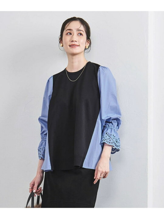 楽天市場】スカラップ コンビ スリーブ プルオーバー UNITED ARROWS  