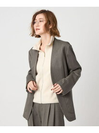 【SALE／40%OFF】＜conte＞ストライプ ヘリンボーン ノーカラージャケット conte ユナイテッドアローズ ジャケット・アウター テーラードジャケット・ブレザー ネイビー ベージュ【RBA_E】【送料無料】[Rakuten Fashion]