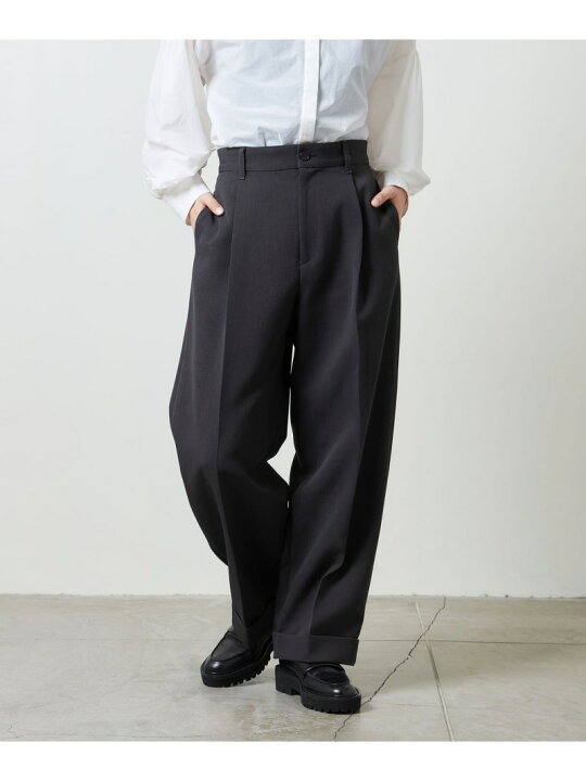 楽天市場】＜MARW UNITED ARROWS＞タック ワイド テーパードパンツ 