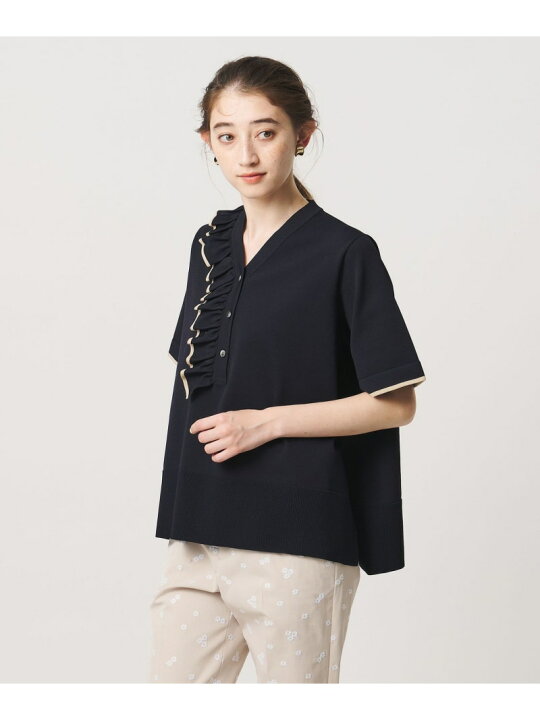 楽天市場】【SALE／20%OFF】ミニマル フリル ショートスリーブ ニット 