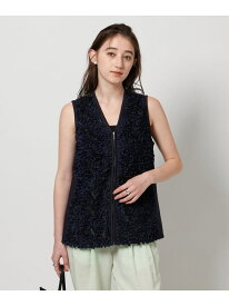 【SALE／50%OFF】フラワー チュール ニットベスト UNITED ARROWS ユナイテッドアローズ トップス ベスト・ジレ ネイビー ホワイト ブラック【RBA_E】【送料無料】[Rakuten Fashion]