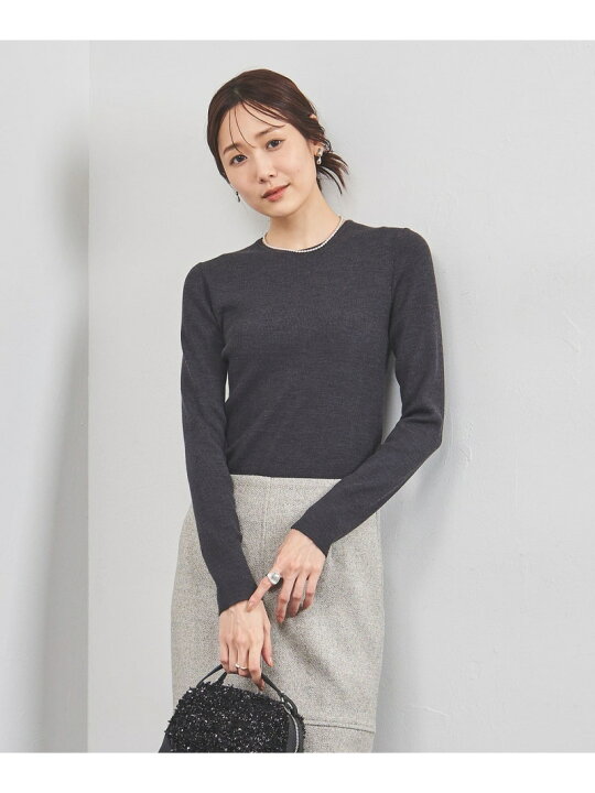 楽天市場】W 18G リブ クルーネック ニット UNITED ARROWS 