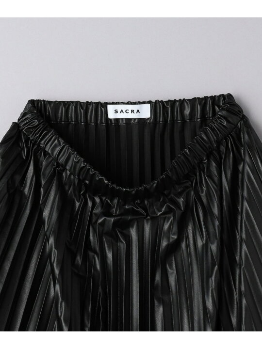 SACRA＞レザーライク プリーツスカートUNITED ARROWS