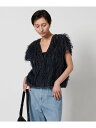 【SALE／30%OFF】ヘアリー カットジャガード ベスト UNITED ARROWS ユナイテッドアローズ トップス ベスト・ジレ ホワイト ネイビー【RBA_E】【送料無料】[Rakuten Fashion]