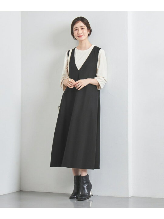 楽天市場】【SALE／30%OFF】W Vネック ジャージー ロングワンピース 
