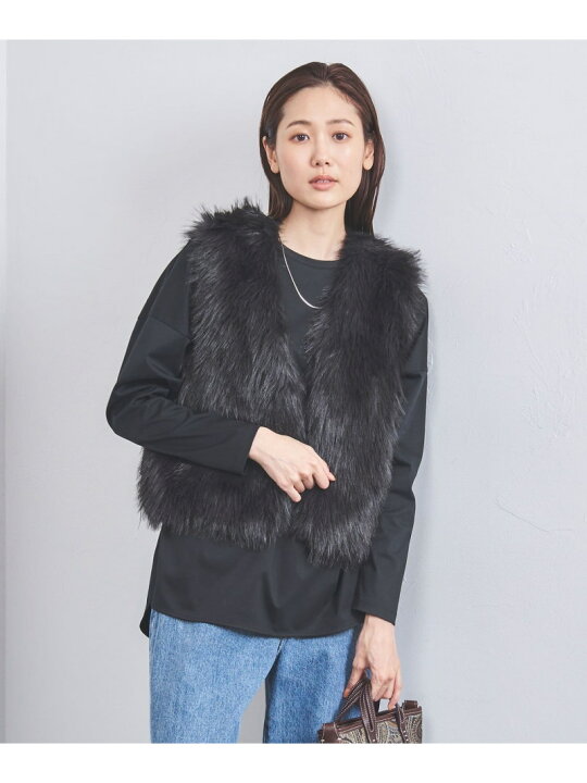 楽天市場】【SALE／40%OFF】フェイクファー ショートベスト UNITED 