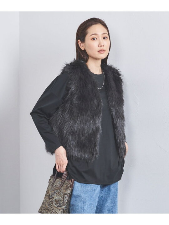 楽天市場】【SALE／40%OFF】フェイクファー ショートベスト UNITED 
