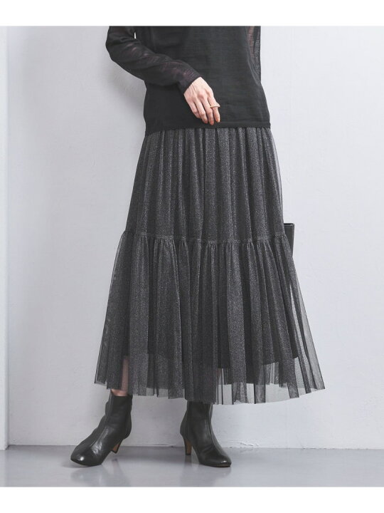 楽天市場】【SALE／30%OFF】グリッターラメ ティアード ロングスカート 