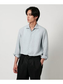 【SALE／35%OFF】LIBECO リネン オープンカラーシャツ UNITED ARROWS ユナイテッドアローズ トップス シャツ・ブラウス ネイビー ホワイト ブルー【RBA_E】【送料無料】[Rakuten Fashion]