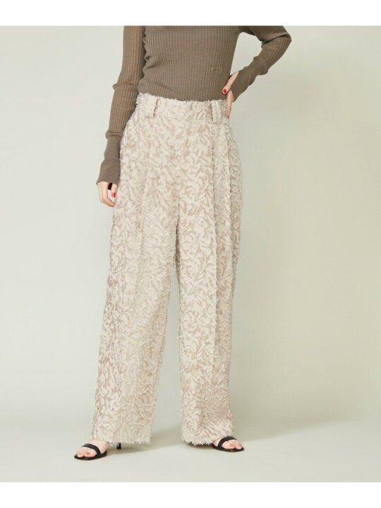 conte ベージュ ワイドパンツ 