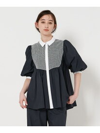 【SALE／40%OFF】エンブロイダリー ショートスリーブ ブラウス UNITED ARROWS ユナイテッドアローズ トップス シャツ・ブラウス ブラック ネイビー ホワイト ブルー【RBA_E】【送料無料】[Rakuten Fashion]