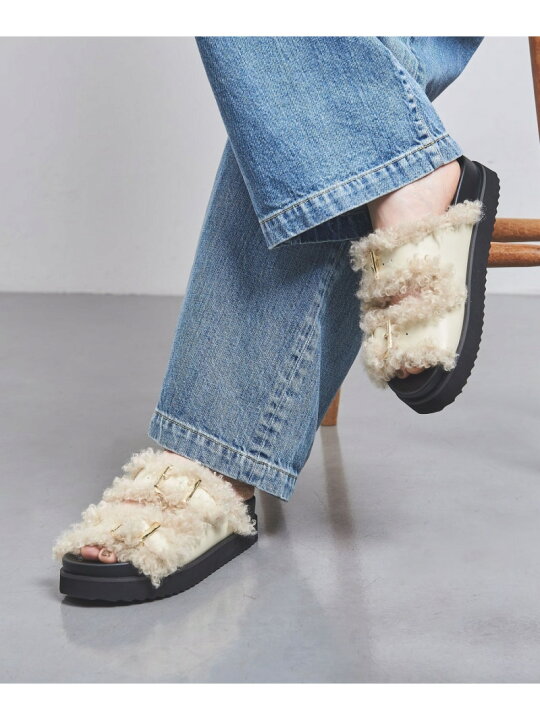 楽天市場】【SALE／40%OFF】2ベルト フェイクファー サンダル UNITED 