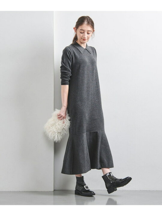 楽天市場】【SALE／20%OFF】ポロニット ペプラム ロングワンピース 