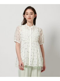 2トーン ドットジャガード ブラウス UNITED ARROWS ユナイテッドアローズ トップス シャツ・ブラウス ホワイト ブラック【送料無料】[Rakuten Fashion]
