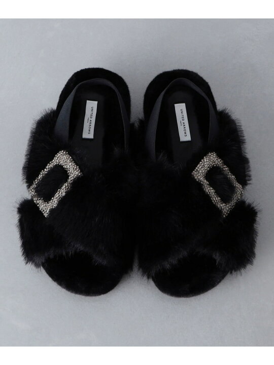 楽天市場】【SALE／40%OFF】ビジューフェイクファー バックストラップ 