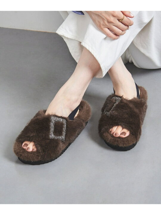楽天市場】【SALE／40%OFF】ビジューフェイクファー バックストラップ 