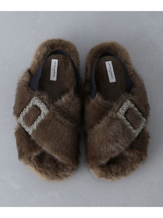 楽天市場】【SALE／40%OFF】ビジューフェイクファー バックストラップ 